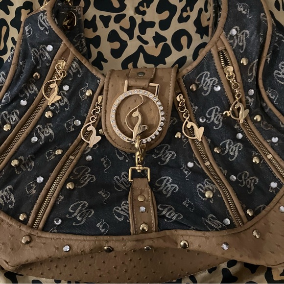 baby phat shoulder denim bag - Picture 3 of 11
